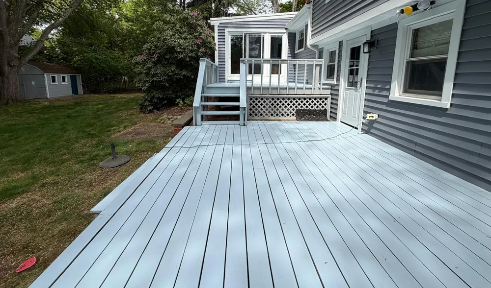 Deck after restoration and fresh coat of paint