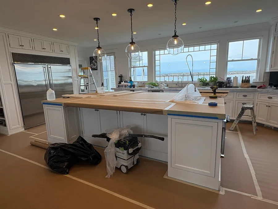 Kitchen island before refinishing