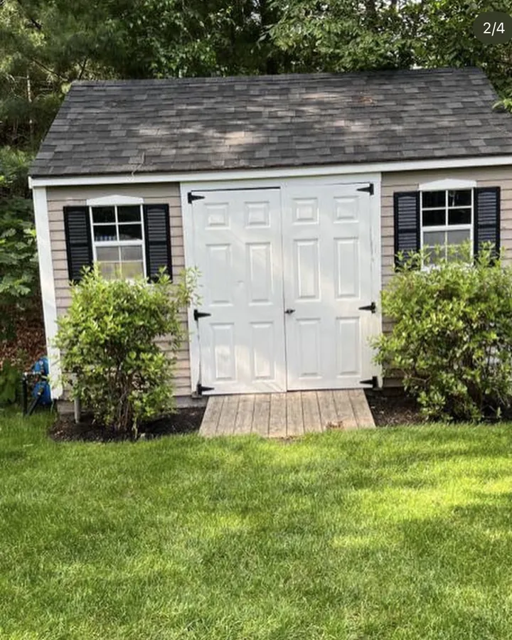 Shed exterior before painting