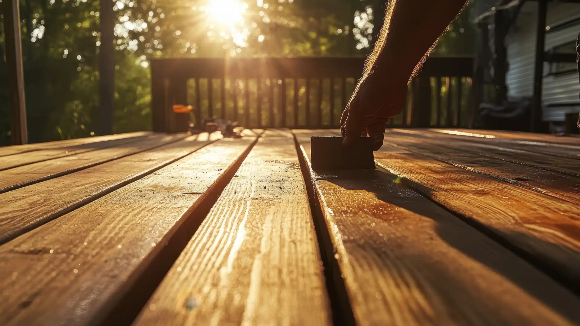Beautifully restored outdoor wood deck in Cape Cod